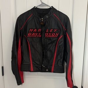 Harley-Davidson Black and Red Motorcycle Jacket